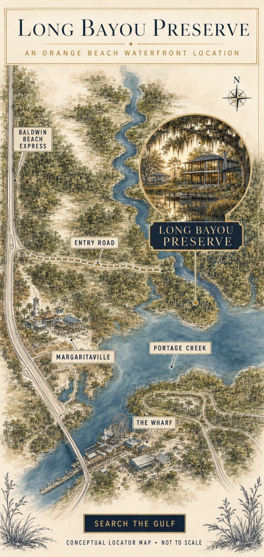 Long Bayou Preserve Portage Creek Homes and Land for Sale Orange Beach Alabama